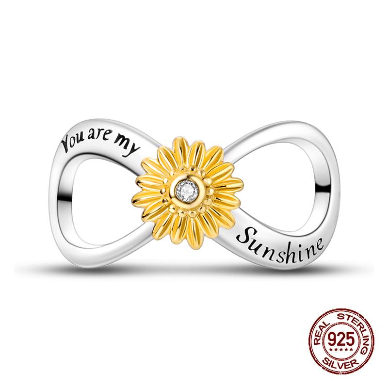 Классическая медная бабочка подсолнух перо морская звезда луна вечность бесконечность шармы бусины подходят для браслета 3 мм DIY ювелирные изделия