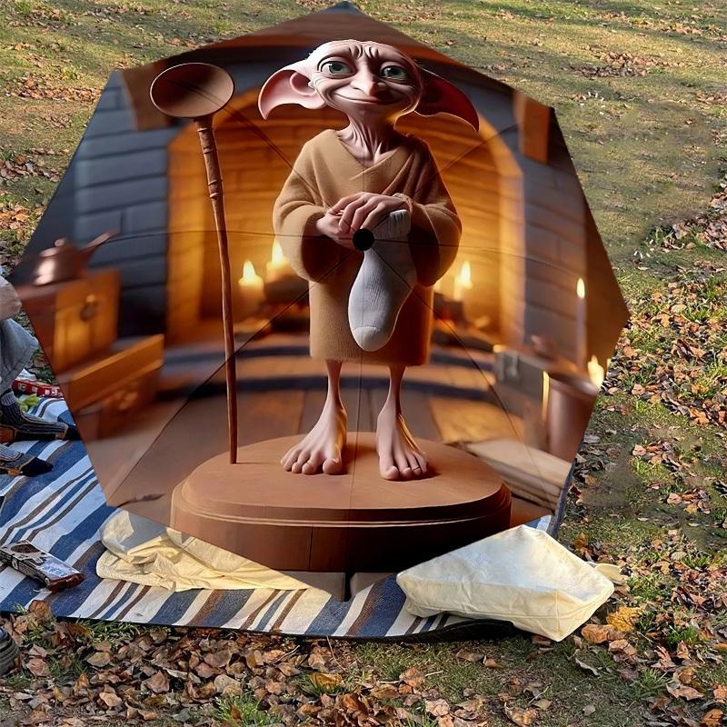 1PC Warner Dobby Wizarding World Umbrella-8-Rib Reinforced, Automatic Open, Lightweight & Durable-A32