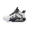 Легкие, удобные, нескользящие, амортизирующие, износостойкие, впитывающие пот, баскетбольные кроссовки средней высоты для детей, белые, черные 312219952-2