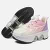 Wheel Rampage Shoes Speed Skating Skating Roller Skates Double Row Popping Deformation Shoes Roller Skates Men and Women Wheeled Shoes