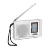 AM FM Radio Battery Operated Built In Speaker Portable Pocket Radio for Outdoor Travel Silver Grey