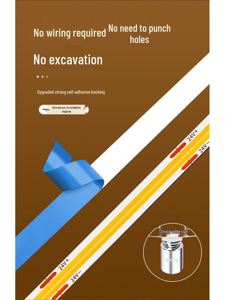 Светодиодная лента с датчиком движения, заряжаемая от USB: Ультратонкая, самоклеящаяся, беспроводная ночная подсветка