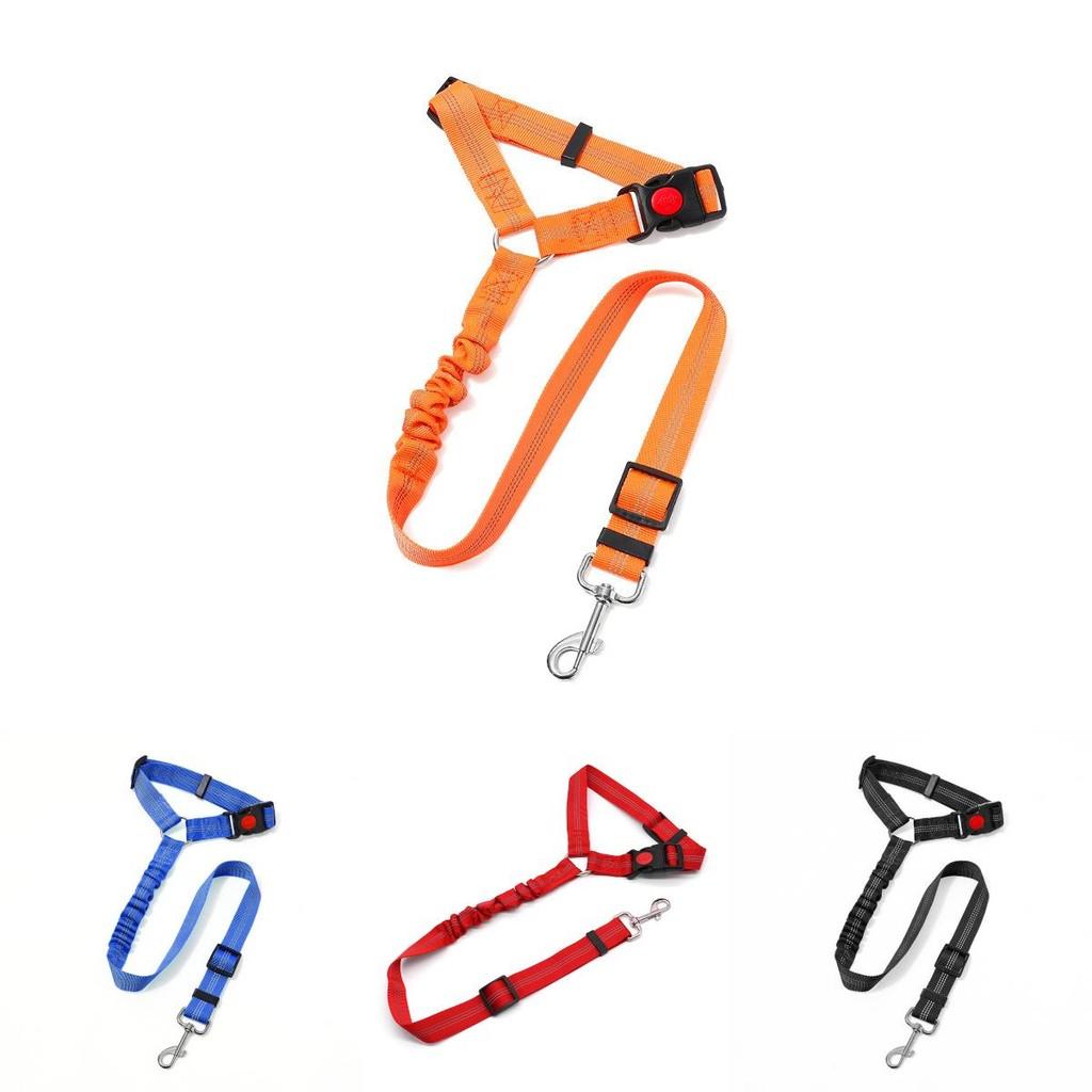 Adjustable Non Stretch Pet Dog Car Restraint Harness With Reliable Fabric And Safe Loop For Back Seat