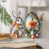 Пасхальный Кролик Знак - Яркий Дизайн с Разноцветными Яйцами и Цветочными Акцентами, Мастерство, Домашние Настольные Украшения, Детские, Домашний Письменный Стол Гостиная
