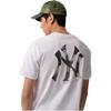 New Era Унисекс футболка с коротким рукавом свободного кроя с вышивкой New York Yankees Белый 14148861