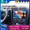 Android 14 Carplay Auto 4G+WIFI автомобильное радио для Peugeot 406 1995-2005 Мультимедиа Стерео Видео Плеер GPS Навигация Аудио QLED DSP