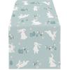 Linen Table Runner, Blue And Easter Table Runner, Table Runner Non-slip Tablecloth Suitable For Party Decoration