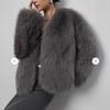 Fur V-neck Faux Fur Jacket Short Fashion Fox Fur Jacket Fluffy Plush Women's Clothing