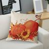 Thanksgiving Day Pillowcase Pumpkin Sunflower Pillow Bird Print Pillow Cover with Hidden Zipper Rustic Farmhouse Fall Couch Decor Cushion Case