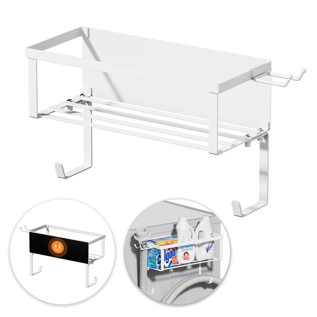 GAGUIUP Magnetic Rack Next To Washing Machine with Hose Multifunctional Storage Water Supply Hose Black Holder, Rack, Storage,