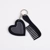 Mini Heart Makeup Mirror Comb Keychain Women Bag Pendant Simple Car Keyring Backpack Mobile Phone Decorative Jewelry Gifts