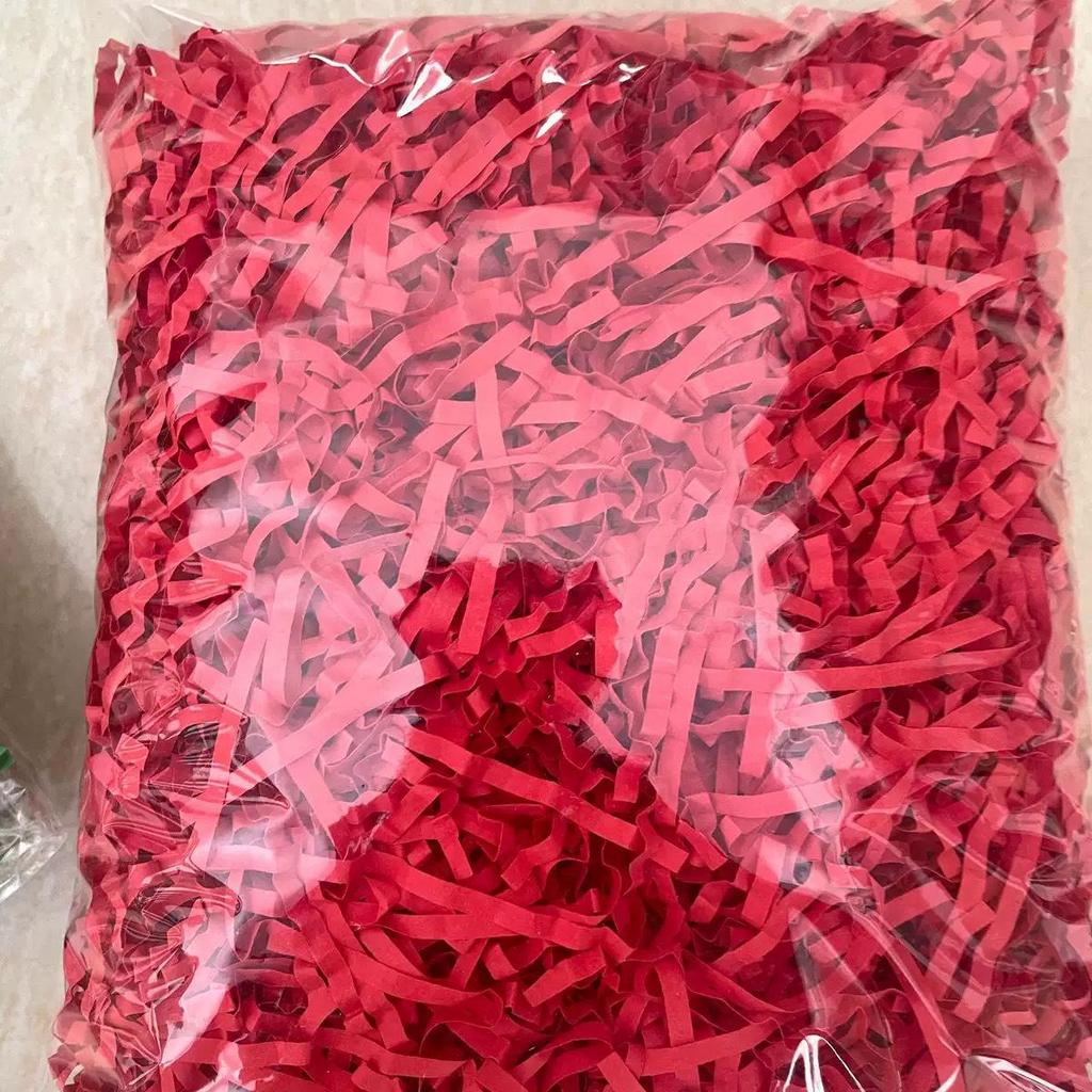 Wavy Cowhide Color Shredded Paper Filler for Gift Boxes - Red Wine Cosmetics Wrinkled Raffia