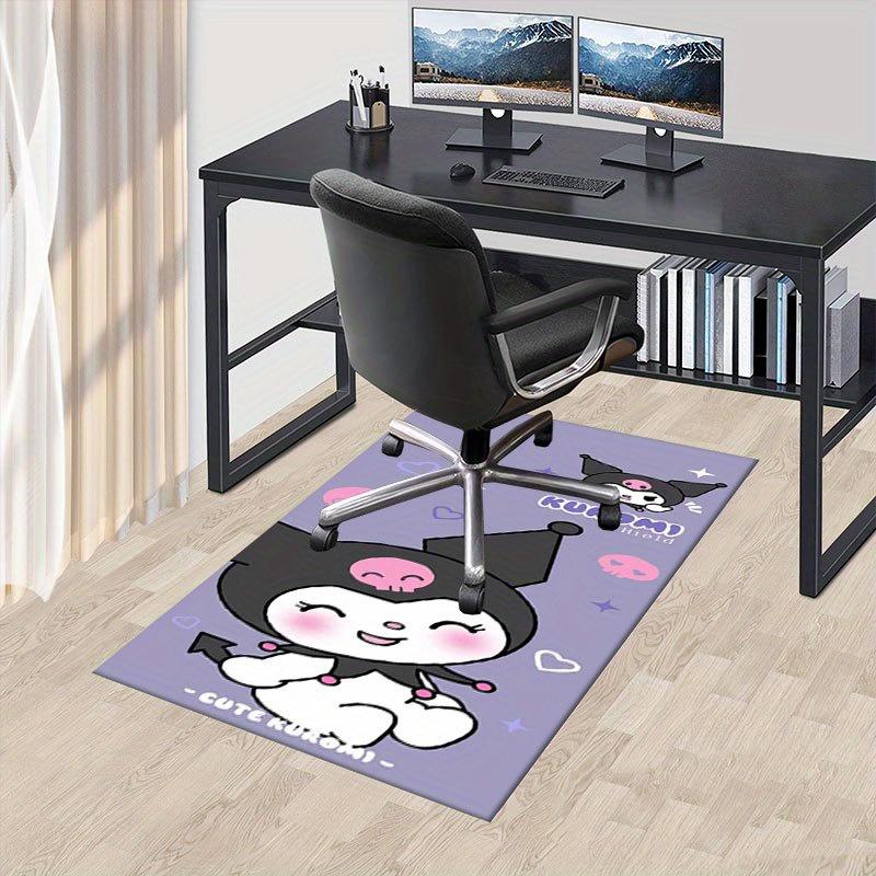 1pc Sanrio Kuromi Mermaid Printed Office Carpet Rectangle Rug Under The Table,Perfect Room Decor for Living Room, Bedroom, Kitchen, Non-slip Floor Mat
