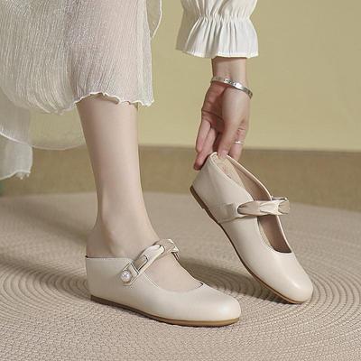 Босоножки Баотоу для женской уличной одежды летом 2025 года, новые универсальные шлепанцы на танкетке с круглым носком, высотой, абрикосового цвета