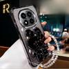 Luxury Crystal Chain Redmi Note 14 Pro Case Shockproof Holder Mirror Cover For Xiaomi Redmi Note 14 15 Pro Plus 15 15C 14C 4G 5G