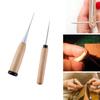 DIY Stitch Wooden Handle Punching Awl Tool Leather Craft Hole Maker
