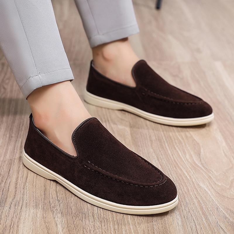 Fashion Mens Business Casual Shoes Suede Loafers Classic British Style Men Lightweight Soft Moccasins Male Slip On Driving Flats