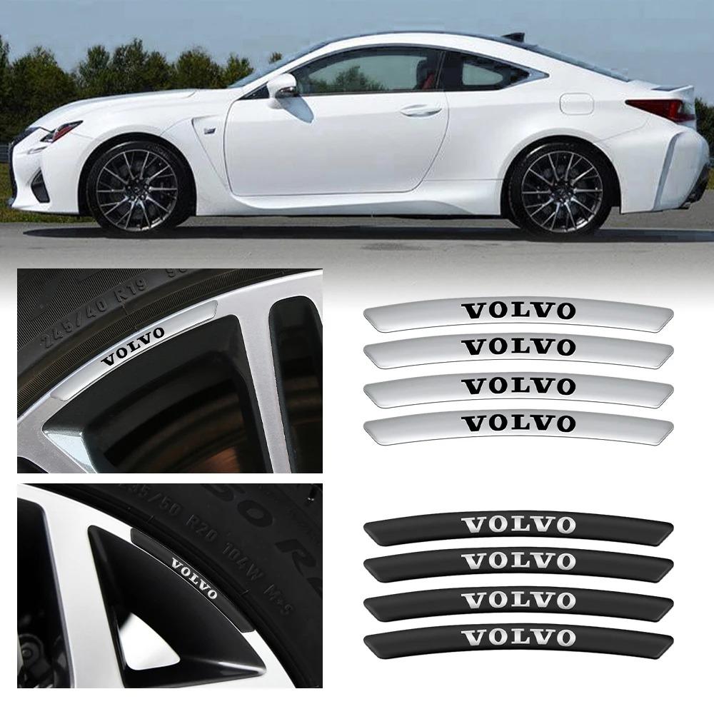 AAKI1 4Pcs Metal Wheel Hub Rim Stickers Decals For Volvo XC60 XC90 S60 V60 XC40 C40 S90 V90 V40 XC70 Car Exterior Decor