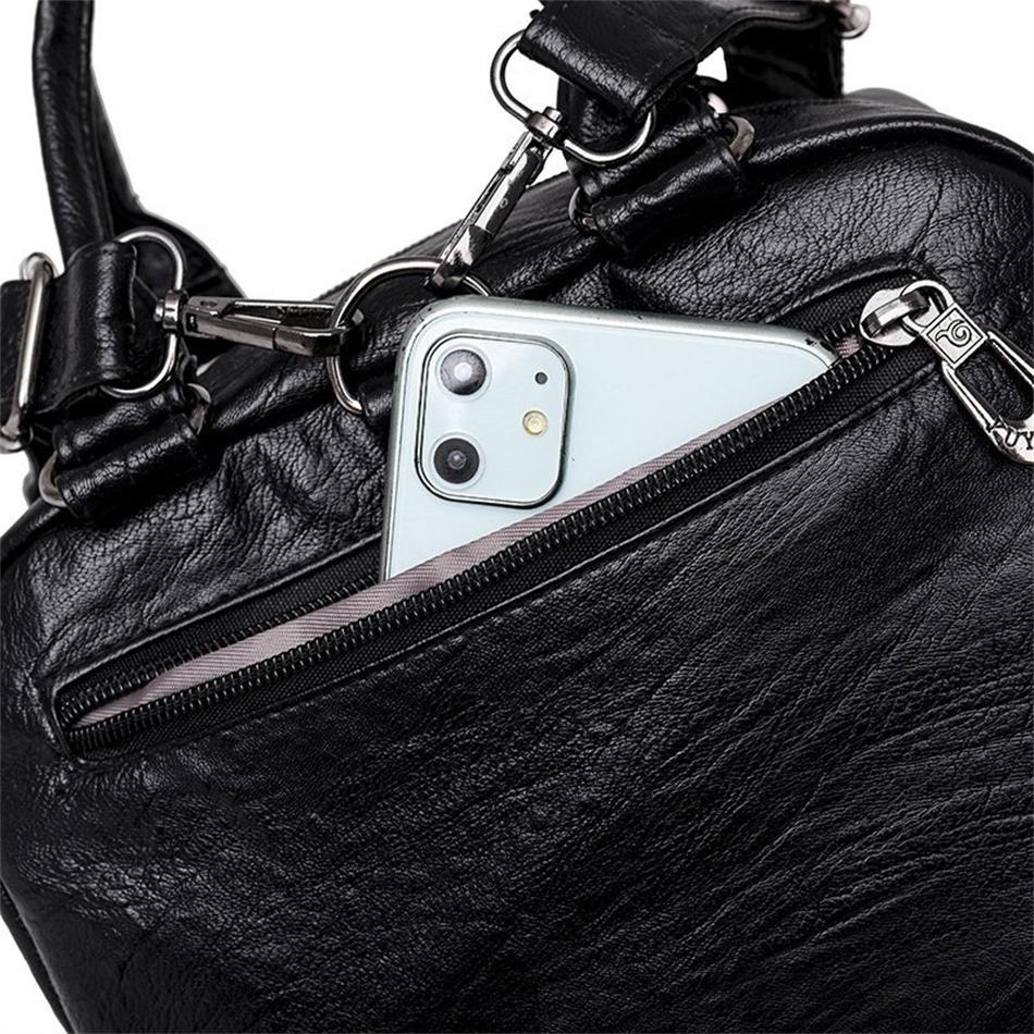 Повседневная женская многофункциональная сумка-мессенджер, модная мягкая искусственная кожа, дизайнерские женские рюкзаки для школы, подростков, дорожный рюкзак