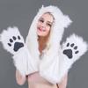 Теплая Теплая Шапка-Ушанка Животное Плюшевая Шапка-Бини Зимняя Шапка с Шарфом Перчатками для Мужчин Женщин