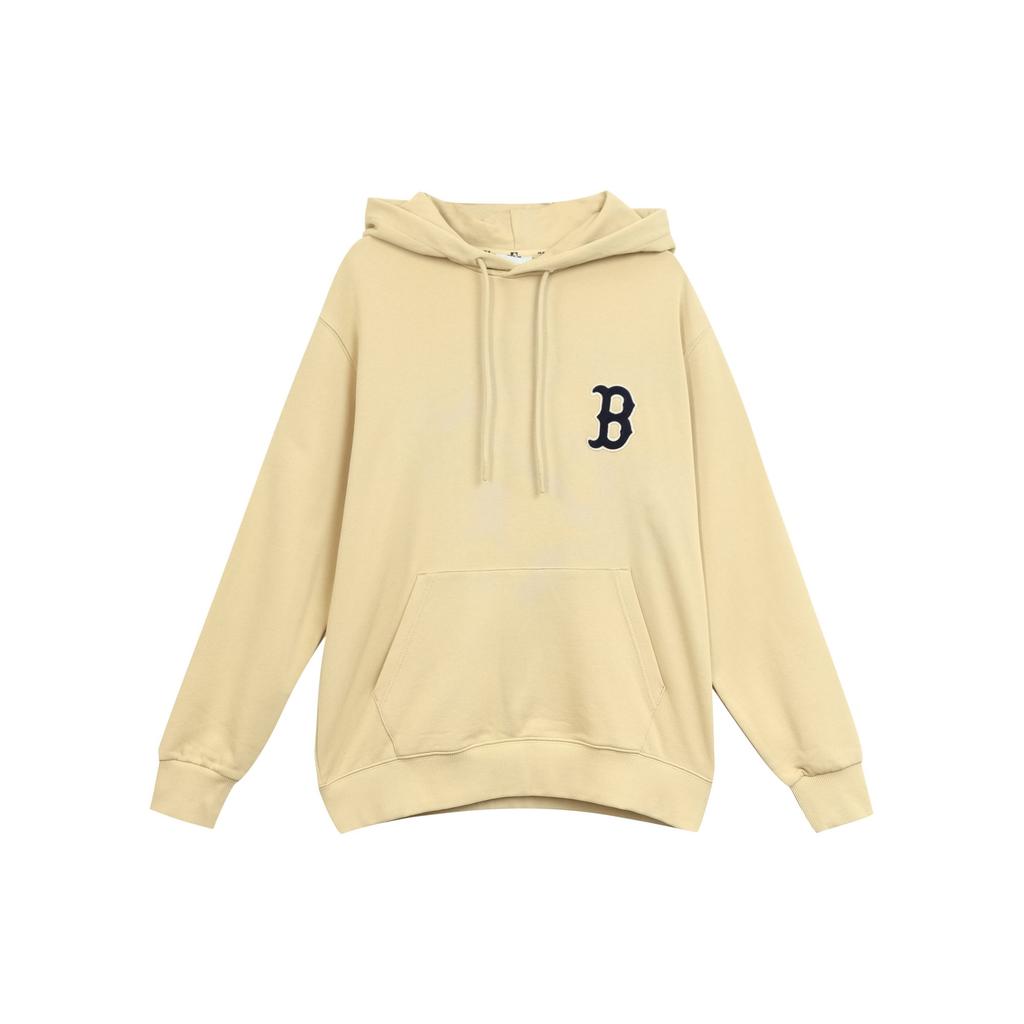 MLB Old Flower Sweatshirts Unisex Beige Yellow Hooded Moderate Regular 3AHDM0114-43BGS