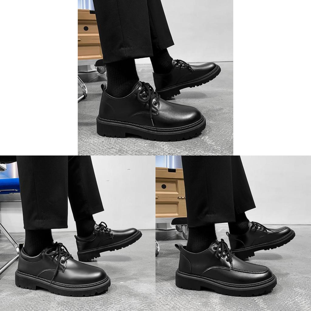 Casual Leather Patchwork Mens Shoes With Durable Rubber Sole For Everyday Wear