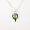 Натуральный зеленый камень кошачий глаз Ювелирные изделия из стерлингового серебра 925 пробы Ручная работа Подвеска PP-39-44