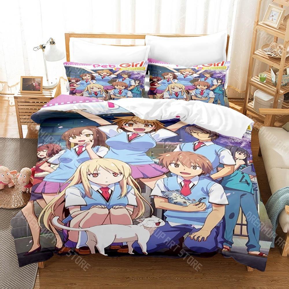 3D Printed Pet Girl of Sakurasou Mashiro Shiina Bedding Set for Boys Girls Duvet Cover Twin Queen King Full Single Double Sizes