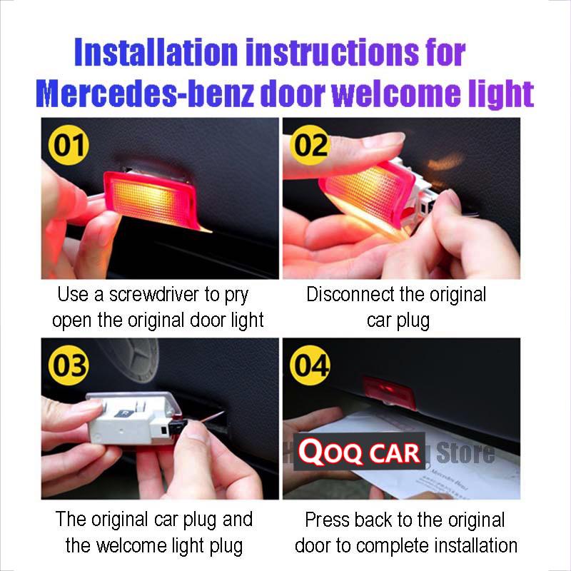 EBHUP1 For Mercedes Benz GLC Gle GlS ML GL A B M C E Class Led Car Door Logo Welcome Shadow Light Laser Projector Ghost Atmosphere lamp