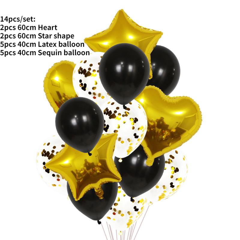 Воздушные шары для украшения вечеринки, 14 шт./компл., воздушный шар из фольги, конфетти в форме сердца и звезды, детский воздушный шар на день рождения, свадебный фестиваль, украшения, поставки