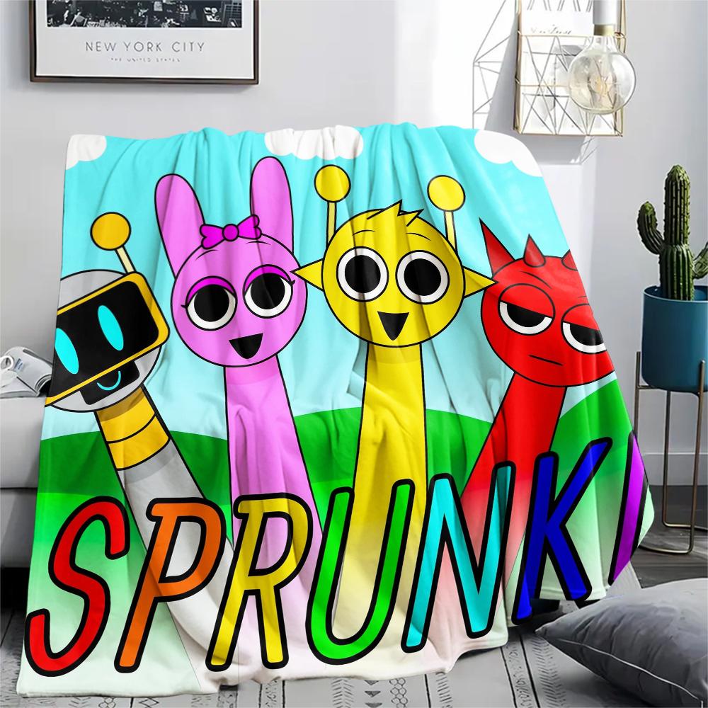 Sprunki, фланелевое одеяло с рисунком, высокое качество, комфортное для всех сезонов, декор для дома, тепло и уют, идеально для подарков.