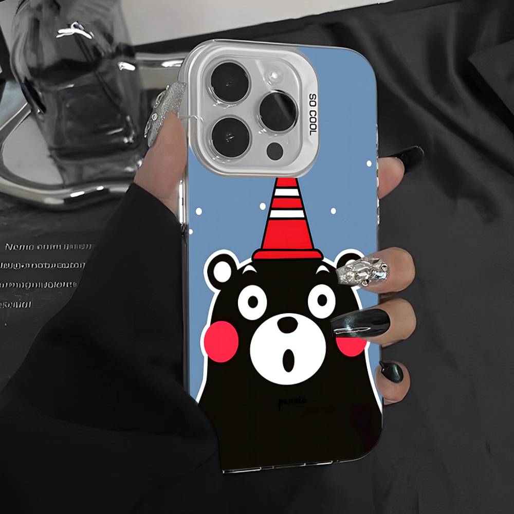 Кумамон Для iPhone 17 16 15 14 13 12 11 Pro Max Plus Матовый Цветной Задний Чехол для Телефона