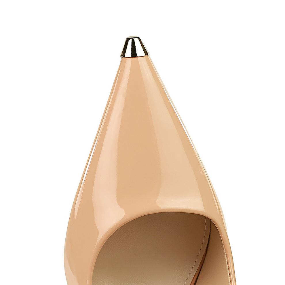 Sexy Slim High Heels Thin Heels, Ultra High Heels Bright Lacquer Skin, Shallow Mouth Metal Pointed Single Shoes