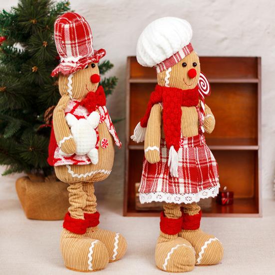 Рождественский пряничный человечек, плюшевая игрушка-кукла с выдвижными ногами, мягкая кухонная пряничная кукла для рождественской вечеринки, домашний декор