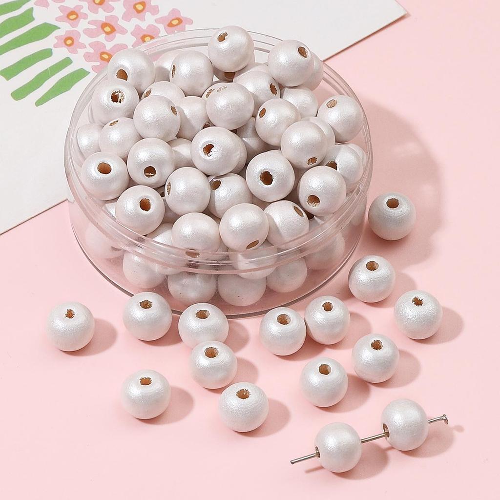 30 шт., 10 мм, круглые бусины из натурального дерева, перламутровые, окрашенные, для подвесок, браслета, ожерелья, бахрома, художественное ремесло, украшенные аксессуары ручной работы «сделай сам»
