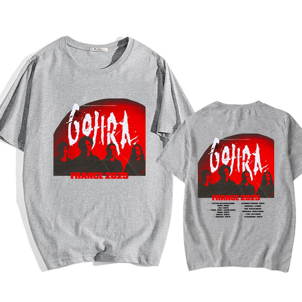 Футболки Gojira Summer 2025 Tour, унисекс, короткий рукав, хлопковая футболка, мужская/женская одежда, тяжелые футболки с принтом Mental Band