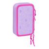 Trousse scolaire - safta - 37 outils inclus - Lilas - 12,5x5,5x19,5 cm - Polyester recyclé - Fermeture éclair