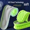 4D Sports Insoles: Unisex PU Arch Support, Antibacterial, Sweat-Absorbent, Breathable, High-Elastic Shock Absorption for Casual or Military Use.