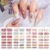 1 Sheet Glitter Sequins Nail Polish Sticker Rose Decals Manicure Full Cover Sticker DIY Adhesive Nail Art Decoration