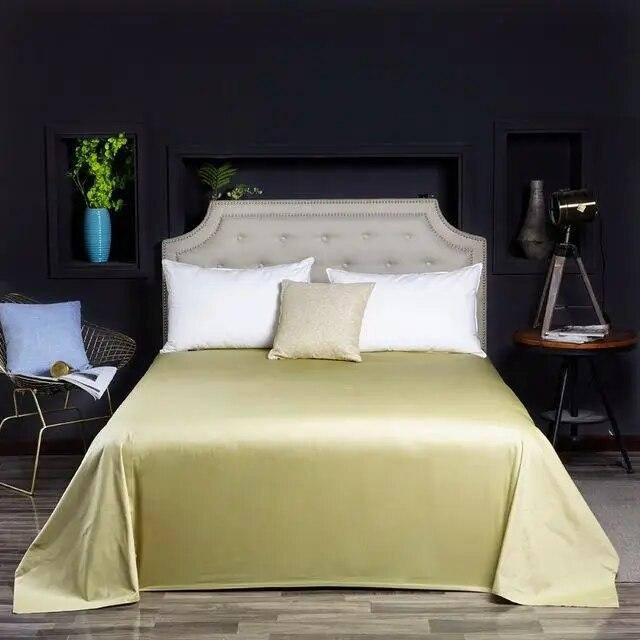 40 однотонных простынь из 100% египетского хлопка, атласное покрывало, длинное штапельное хлопковое наматрасник, белое, фиолетовое, желтое, постельное белье