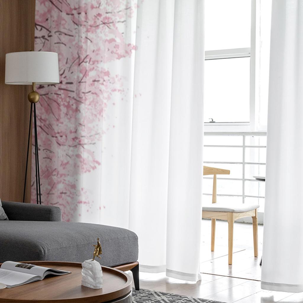 Тюлевые шторы с розовым цветком вишни для спальни, домашний декор, гостиная, кухня, вуаль, шторы для слепых штор