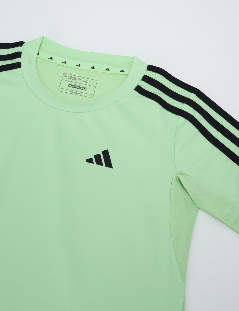 Adidas Детская футболка с коротким рукавом Train Essentials Aero Lady 3 Stripes стандартного кроя ECL97 полузеленая J150 Футболка Футболка Spark/Carbon (IR7537)