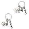 Science Keychain Microscope Chemistry Molecules Key Rings Key Jewelry Metal Texture Suitable for Gifts and Everyday Use