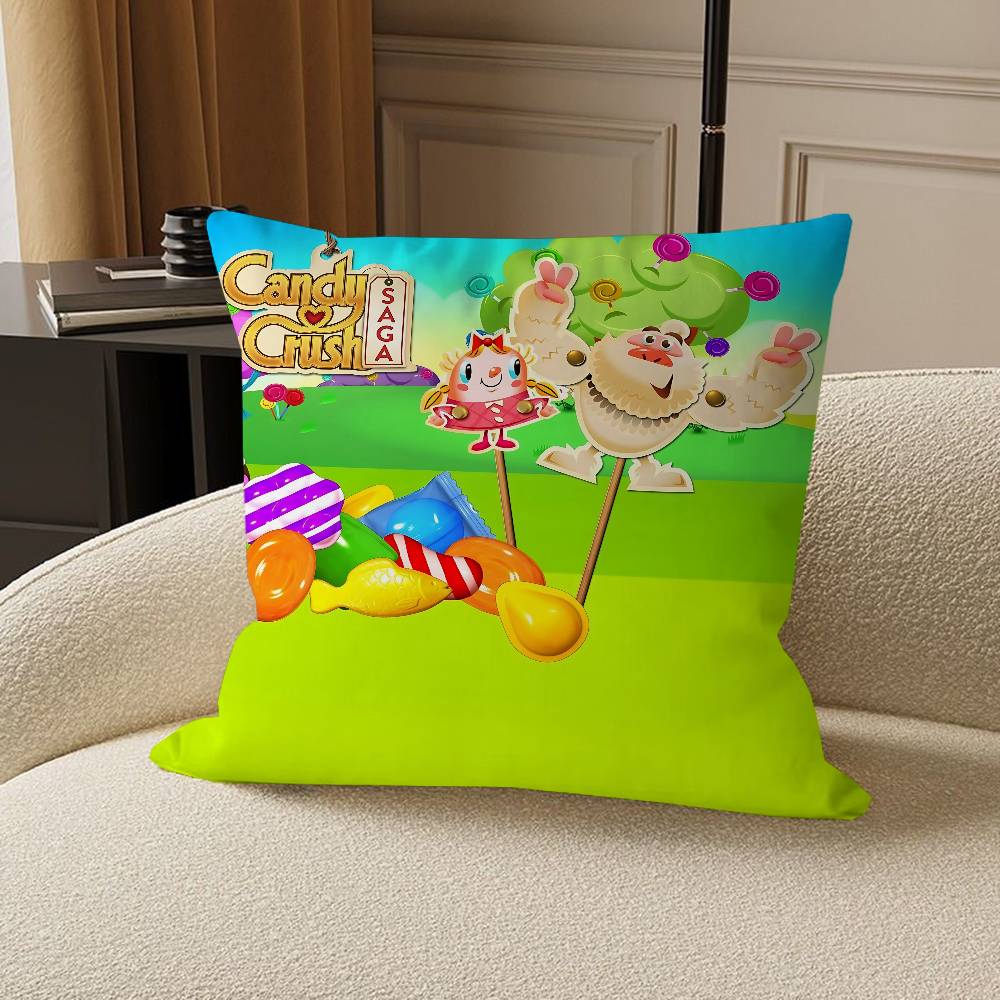 C-Candy Crush Saga Personalized Pillow Cover Kids Bedroom Wild Party Decor Pillowcase kid Birthday shower Gift