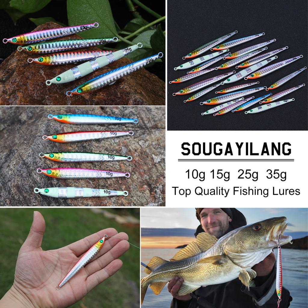 SOUGAYILANG Рыболовная приманка, 5 шт., балансир, жесткая рыболовная приманка высокого качества, рыболовные крючки, свинцовая жесткая приманка, отсадочные приманки
