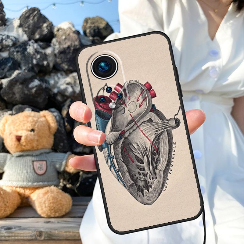 Anatomical Heart Anatomy Case For Honor X8a X9a X6a X7a X6 X7 X8 X9 X9b X8b Honor 70 50 90 Lite Magic 5 6 Pro Cover