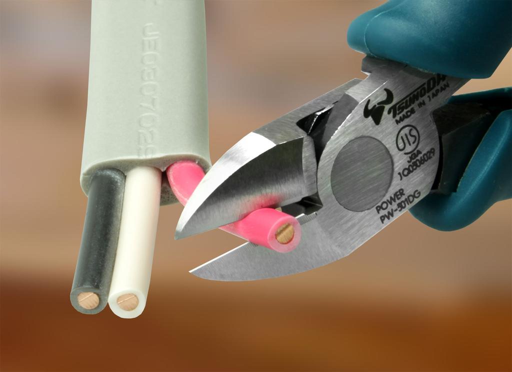 Tsunoda TTC Power Eccentric JIS Heavy-Duty Nippers, Type, Standard, 130mm, PW-301DG