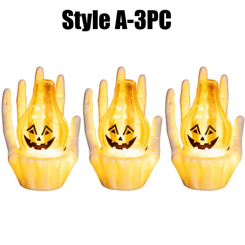 Жуткая атмосфера декор Хэллоуин тыквенный светильник рука призрака свет новый реквизит жуткая обстановка решение для украшения вечеринки