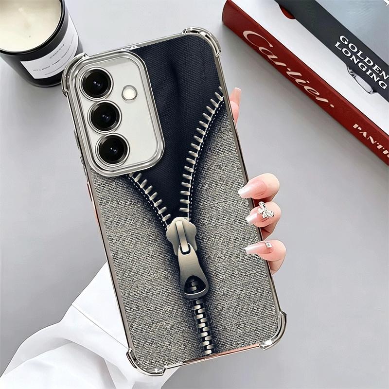 Retro Zipper Jeans Pattern Soft Phone Case For Samsung A17 A27 A07 A37 A57 A16 A56 A15 A55 A14 A54 A13 A53 A26 A36 A25 A35 A24 A