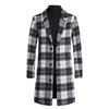 Мужская мода осень и зима повседневные клетчатые топы тонкий тип пальто пояс мода большой размер плащ